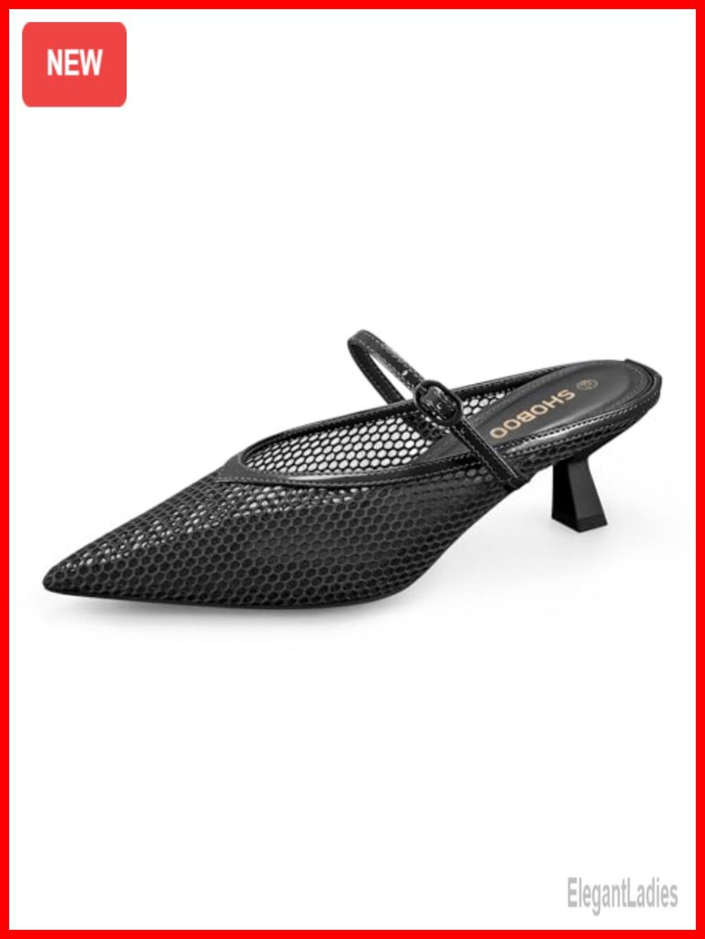 Pointed Toe Kitten Heels Mesh Dress Sandals Slip On Pump Shoes with Strap